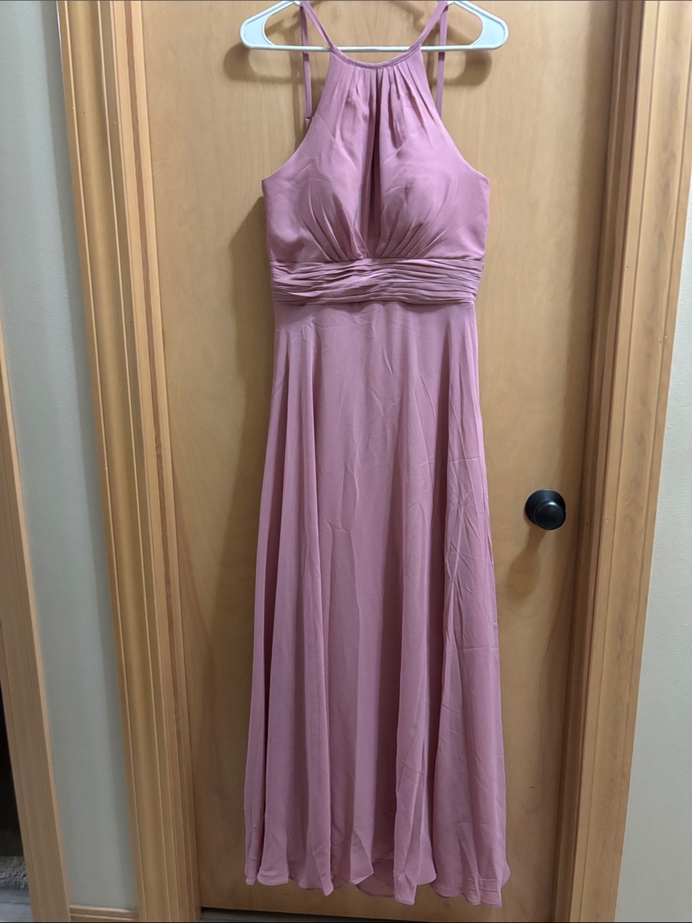 Class and Fashion  -  Mauve Halter Chiffon Elegant Maxi Formal Dress!!